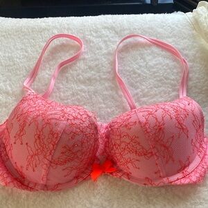 Victoria's Secret Pink and Red Lace Bra